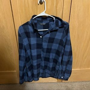 Blue and black flannel